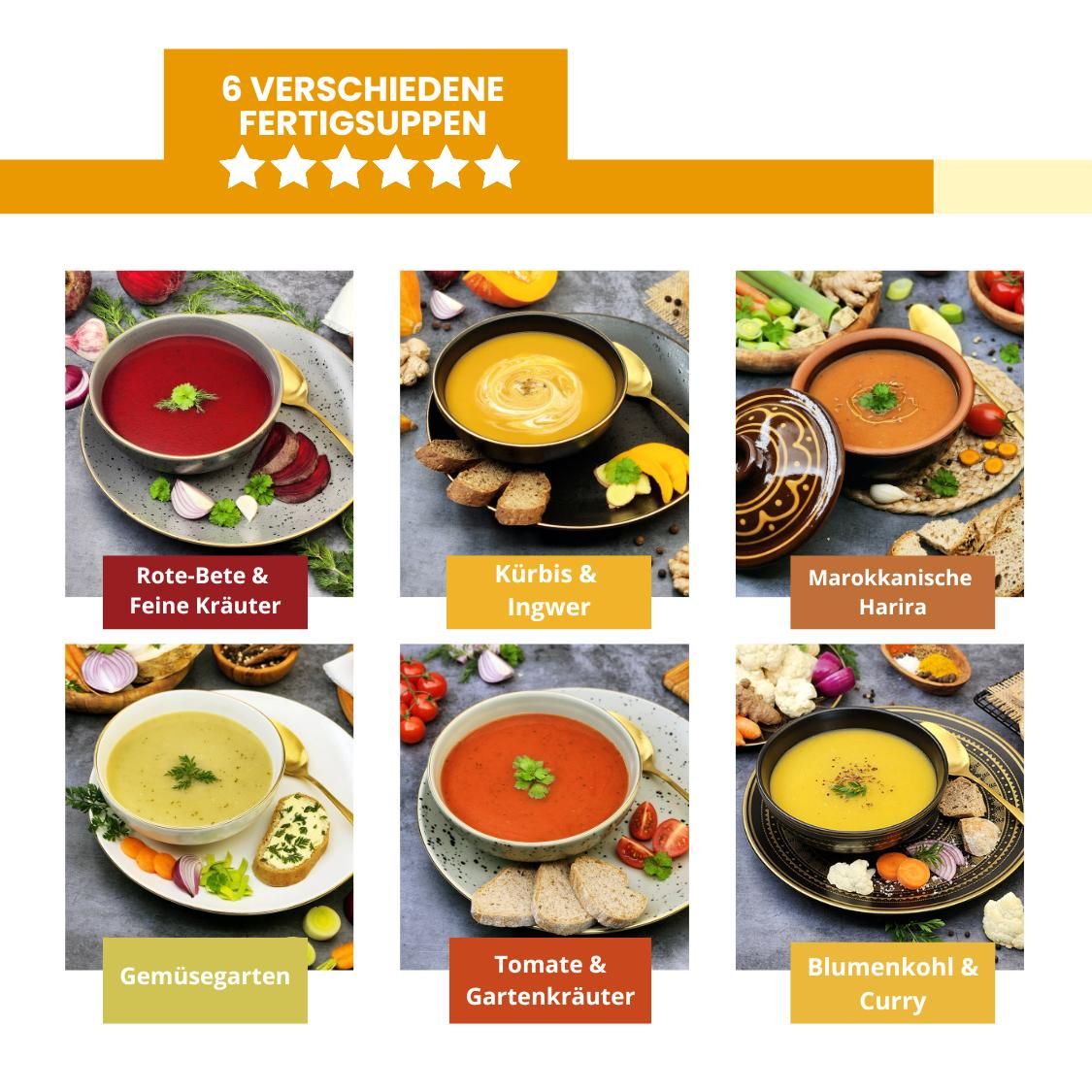 Suppentraum Probierbox Tütensuppe low-carb glutenfrei keto vegan