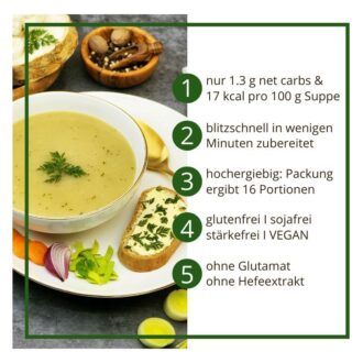 Suppentraum Gemüsegarten Tütensuppe low-carb glutenfrei keto vegan