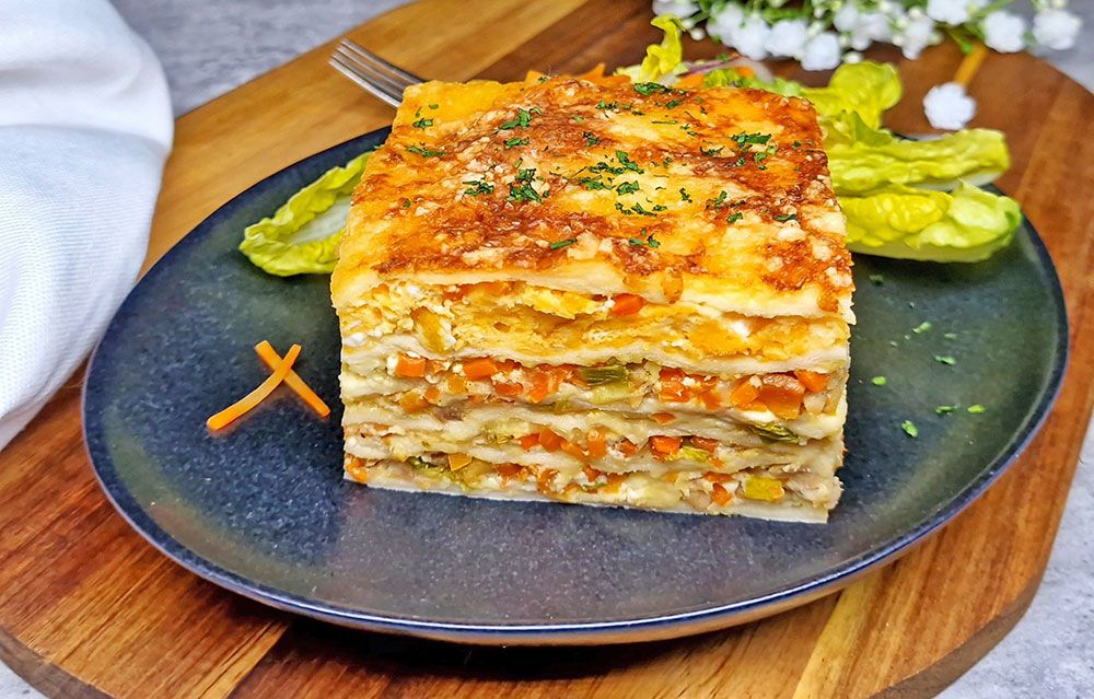 Rezept Ricotta-Karotten-Huhn-Ei Lasagne low carb keto glutenfrei