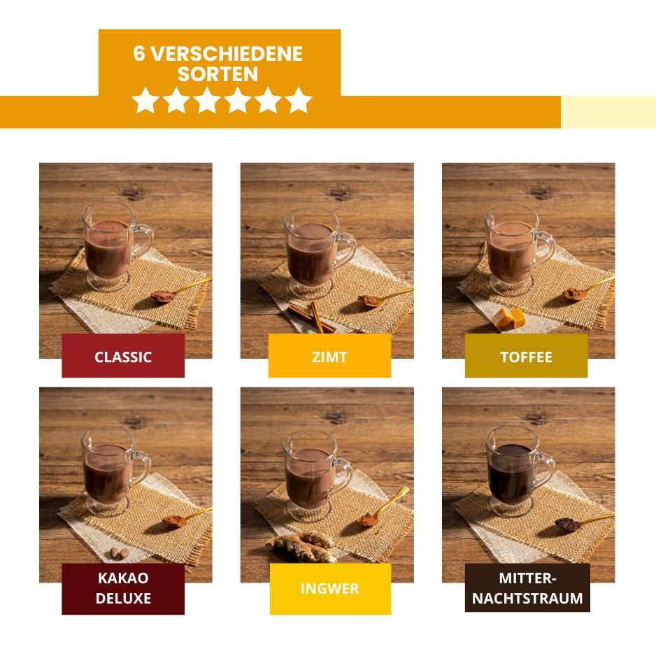 LOW CARB PROBIERBOX 5: Trinkschokolade | mit 6 Probepäckchen zum Testen | low-carb glutenfrei keto – Bild 2