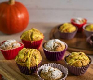 Kürbis Muffins mit Pumpkin Spice low carb keto glutenfrei ohne Zuckerzusatz