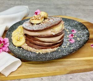 Rezept Schoko Bananenpancakes low-carb keto glutenfrei