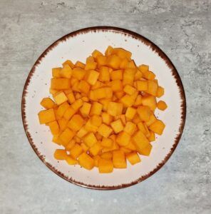 Rezept Kürbissemmelrolle mit Kürbis Garnelenpfanne low-carb keto glutenfrei