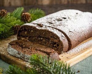 Rezept Schoko Stollen Weihnachtsgebäck low carb keto glutenfrei