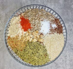 Rezept pikantes spicy Speck Müsli low-carb keto glutenfrei