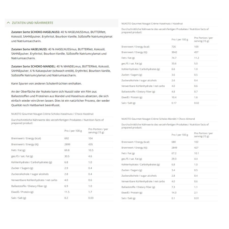 Probierset Nuketo HASELNUSS & MANDEL Gourmet Nougat-Creme low carb keto | 3 Sorten Aufstrich | ohne Zuckerzusatz | ohne Palmöl – Bild 8
