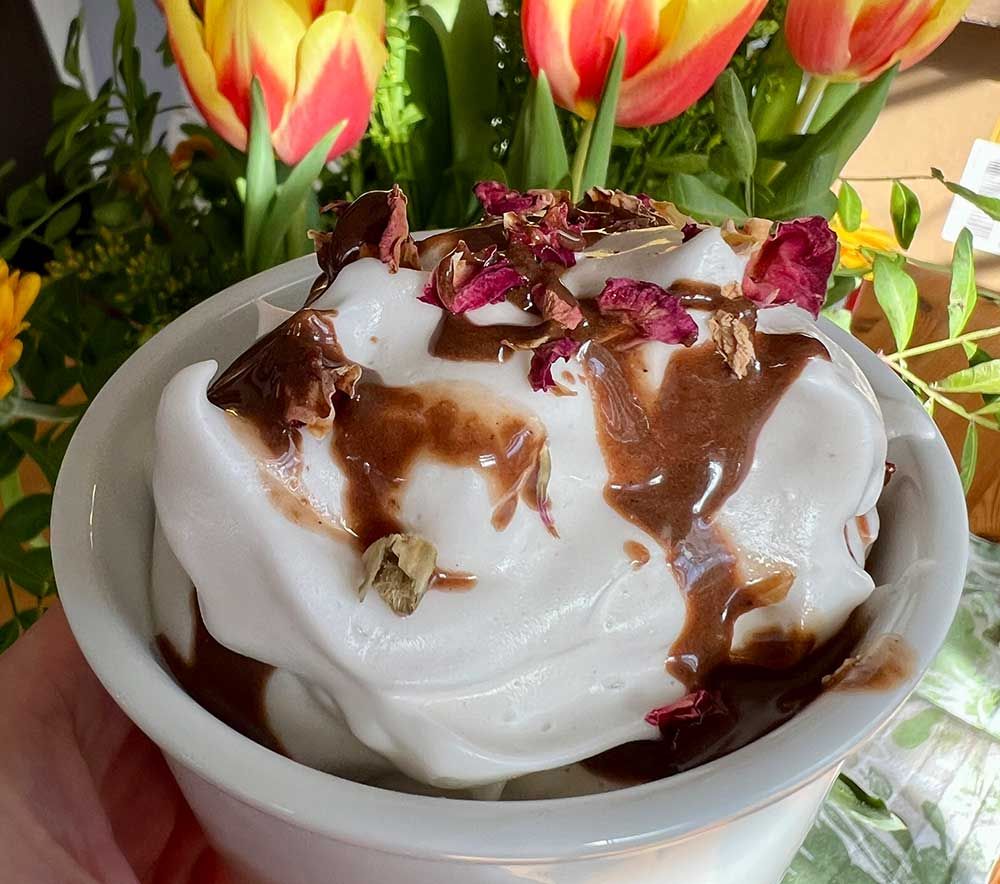 Rezept Fluff Proteinfluff Proteinschnee VEGAN keto lowcarb kalorienarm OHNE IMOs