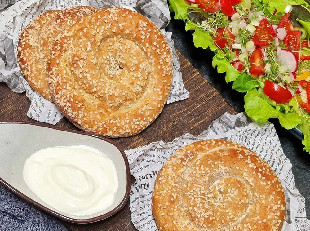 Rezept Schinken Käse Schnecken low-carb keto glutenfrei