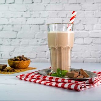 Protein MILCHSHAKE Schokolade Proteinshake Ketoshake Proteinpulver - fertiges Getränk